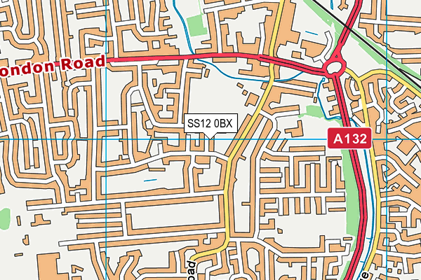 SS12 0BX map - OS VectorMap District (Ordnance Survey)