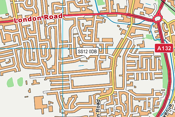 SS12 0DB map - OS VectorMap District (Ordnance Survey)