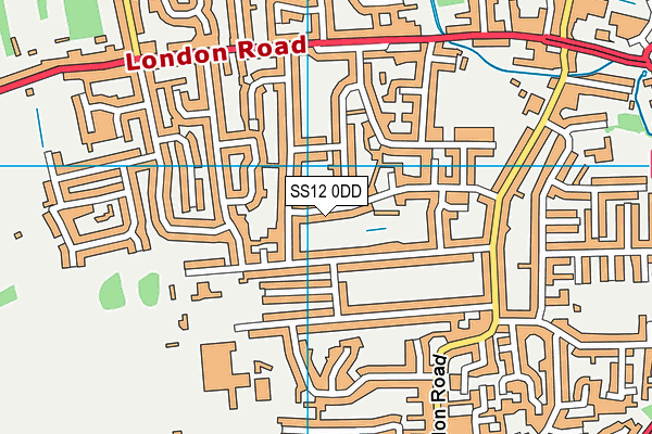 SS12 0DD map - OS VectorMap District (Ordnance Survey)