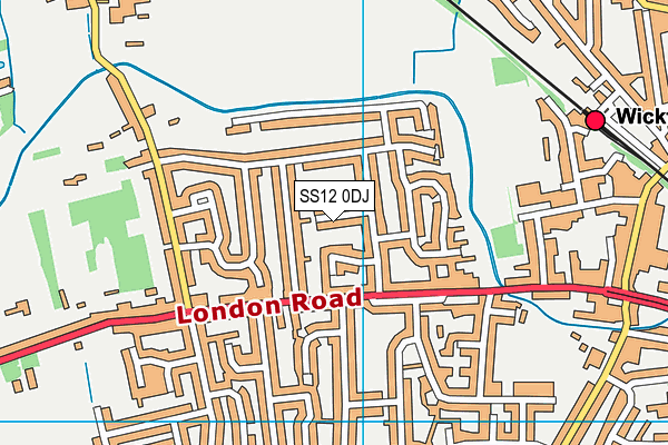 SS12 0DJ map - OS VectorMap District (Ordnance Survey)