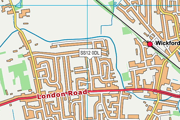 SS12 0DL map - OS VectorMap District (Ordnance Survey)