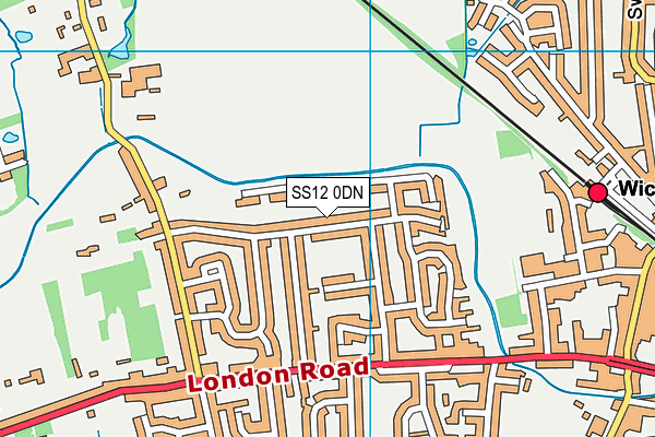 SS12 0DN map - OS VectorMap District (Ordnance Survey)