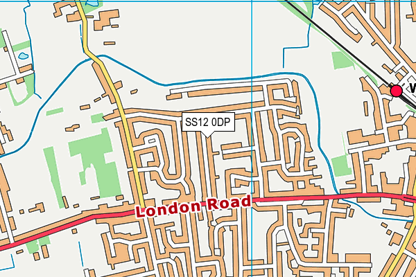 SS12 0DP map - OS VectorMap District (Ordnance Survey)