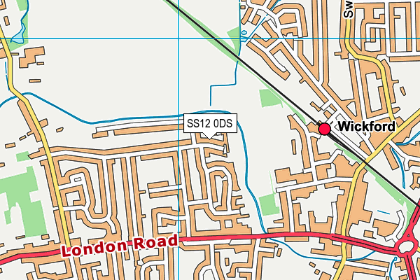 SS12 0DS map - OS VectorMap District (Ordnance Survey)