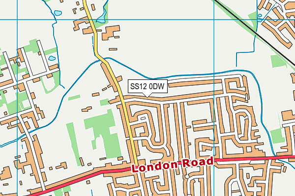 SS12 0DW map - OS VectorMap District (Ordnance Survey)