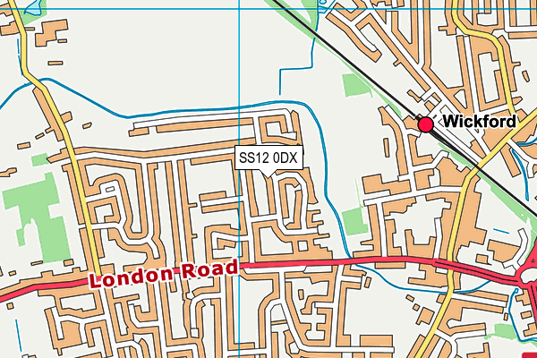 SS12 0DX map - OS VectorMap District (Ordnance Survey)