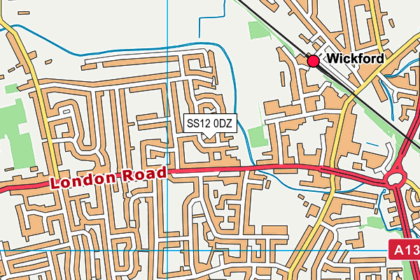 SS12 0DZ map - OS VectorMap District (Ordnance Survey)