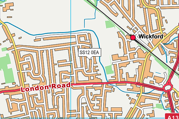 SS12 0EA map - OS VectorMap District (Ordnance Survey)