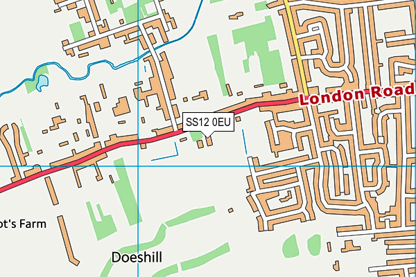 SS12 0EU map - OS VectorMap District (Ordnance Survey)