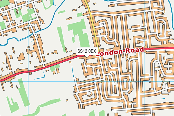 SS12 0EX map - OS VectorMap District (Ordnance Survey)