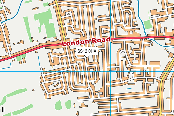 SS12 0HA map - OS VectorMap District (Ordnance Survey)