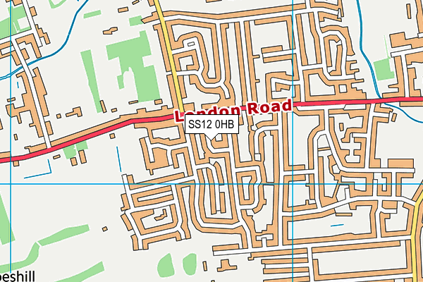 SS12 0HB map - OS VectorMap District (Ordnance Survey)