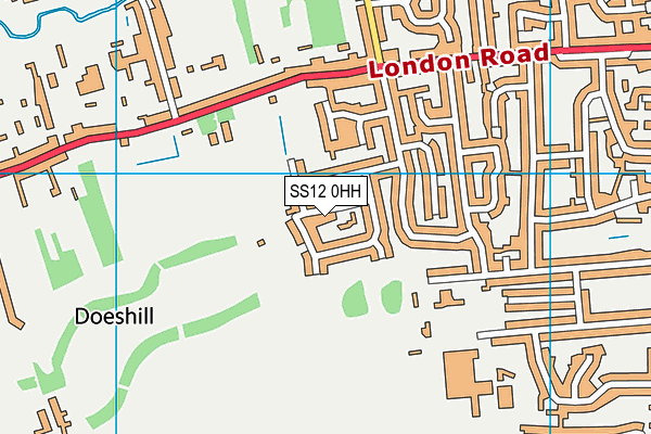 SS12 0HH map - OS VectorMap District (Ordnance Survey)