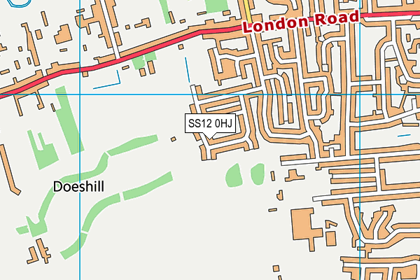 SS12 0HJ map - OS VectorMap District (Ordnance Survey)