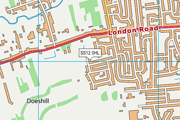 SS12 0HL map - OS VectorMap District (Ordnance Survey)