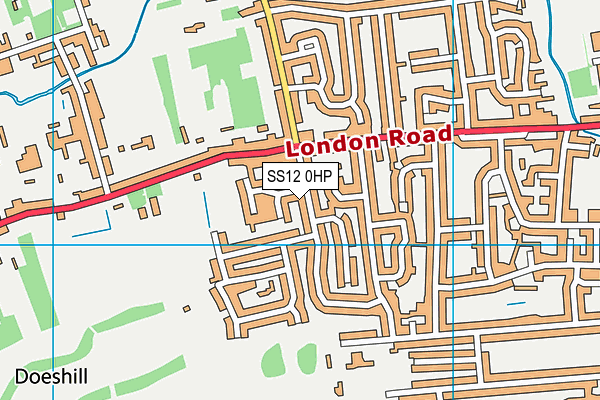 SS12 0HP map - OS VectorMap District (Ordnance Survey)