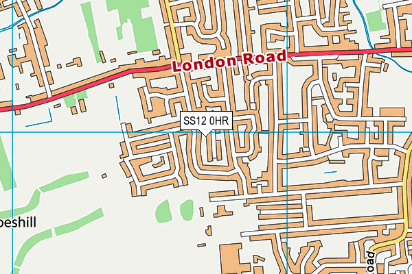 SS12 0HR map - OS VectorMap District (Ordnance Survey)