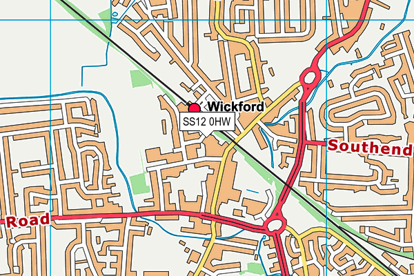 SS12 0HW map - OS VectorMap District (Ordnance Survey)