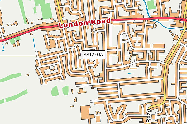 SS12 0JA map - OS VectorMap District (Ordnance Survey)