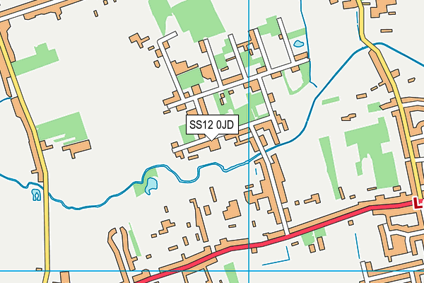SS12 0JD map - OS VectorMap District (Ordnance Survey)