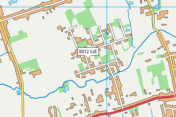 SS12 0JE map - OS VectorMap District (Ordnance Survey)