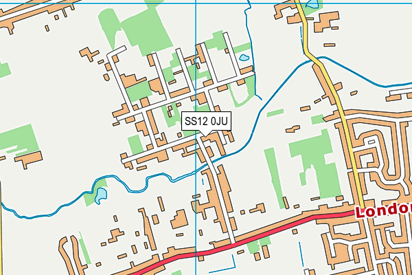 SS12 0JU map - OS VectorMap District (Ordnance Survey)