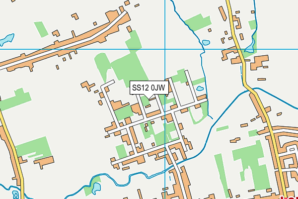 SS12 0JW map - OS VectorMap District (Ordnance Survey)