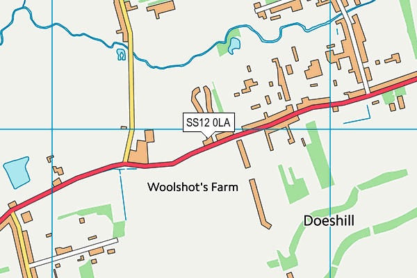 SS12 0LA map - OS VectorMap District (Ordnance Survey)