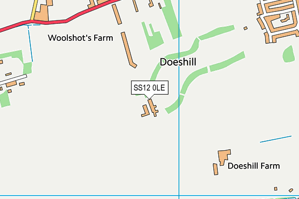 SS12 0LE map - OS VectorMap District (Ordnance Survey)