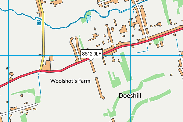 SS12 0LF map - OS VectorMap District (Ordnance Survey)