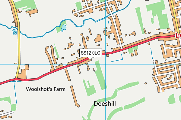 SS12 0LG map - OS VectorMap District (Ordnance Survey)