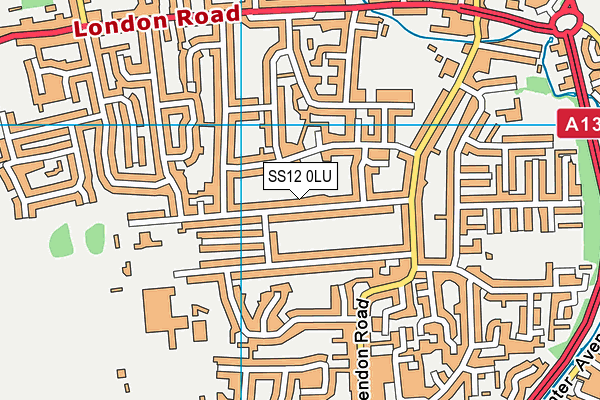 SS12 0LU map - OS VectorMap District (Ordnance Survey)