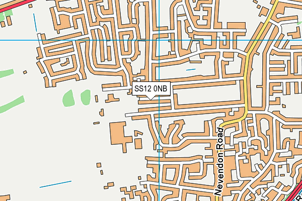 SS12 0NB map - OS VectorMap District (Ordnance Survey)