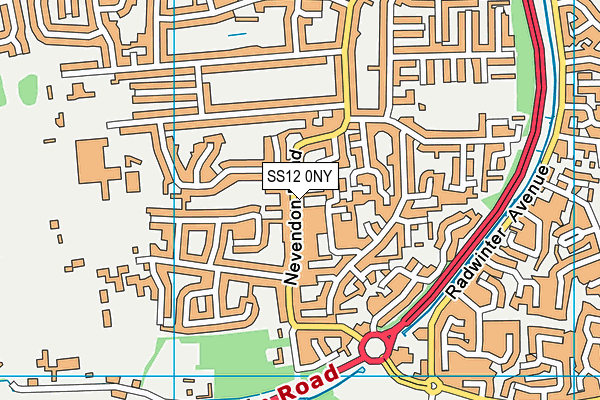 SS12 0NY map - OS VectorMap District (Ordnance Survey)