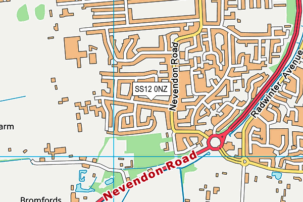 SS12 0NZ map - OS VectorMap District (Ordnance Survey)