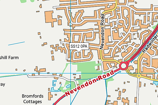 SS12 0PA map - OS VectorMap District (Ordnance Survey)