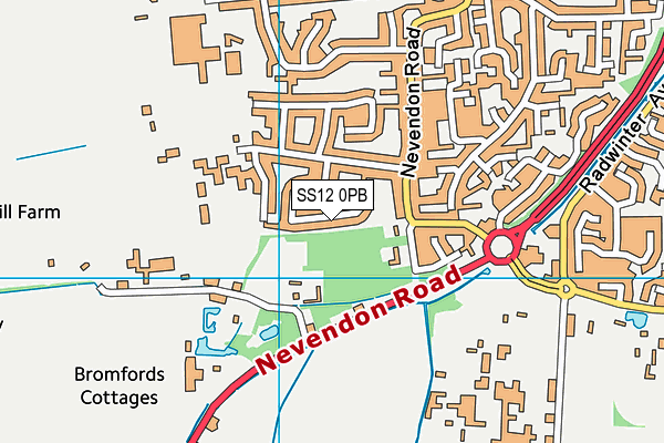 SS12 0PB map - OS VectorMap District (Ordnance Survey)