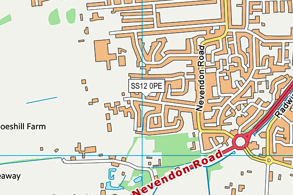 SS12 0PE map - OS VectorMap District (Ordnance Survey)