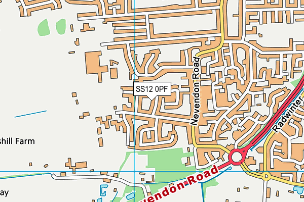 SS12 0PF map - OS VectorMap District (Ordnance Survey)