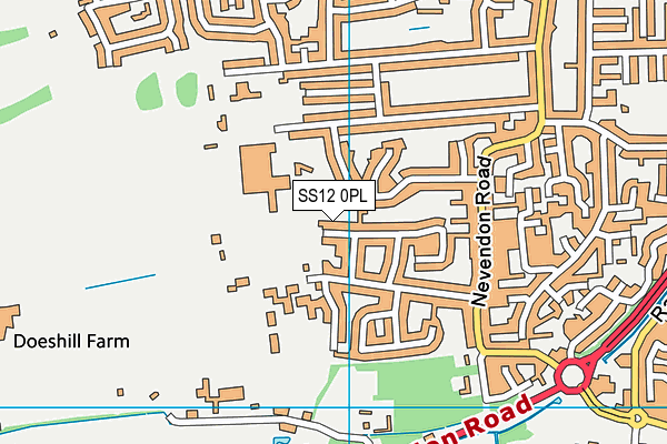 SS12 0PL map - OS VectorMap District (Ordnance Survey)