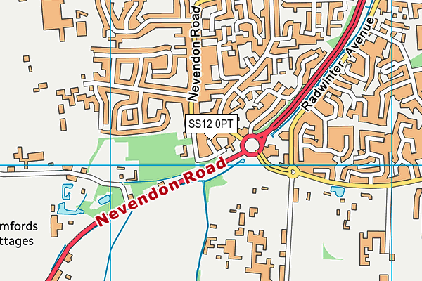 SS12 0PT map - OS VectorMap District (Ordnance Survey)