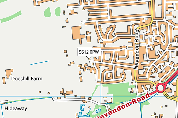 SS12 0PW map - OS VectorMap District (Ordnance Survey)