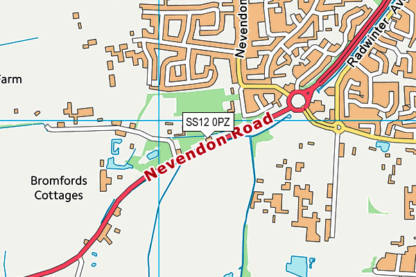 SS12 0PZ map - OS VectorMap District (Ordnance Survey)