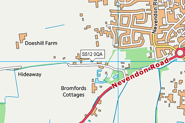 SS12 0QA map - OS VectorMap District (Ordnance Survey)