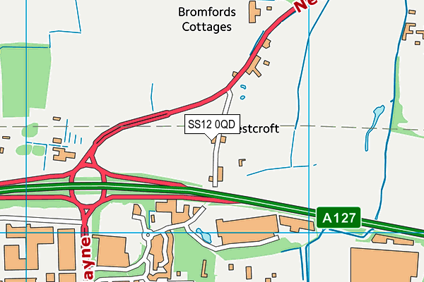 SS12 0QD map - OS VectorMap District (Ordnance Survey)