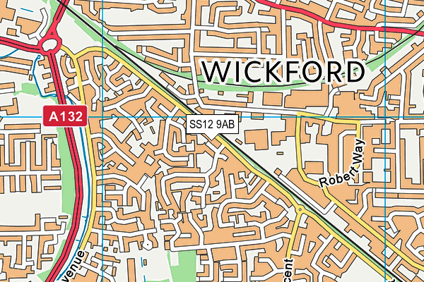 SS12 9AB map - OS VectorMap District (Ordnance Survey)