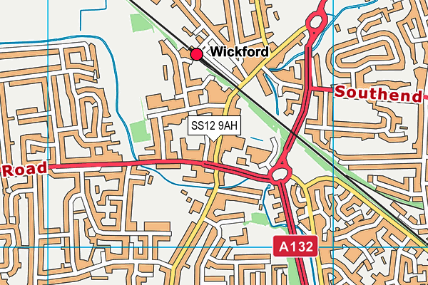 SS12 9AH map - OS VectorMap District (Ordnance Survey)