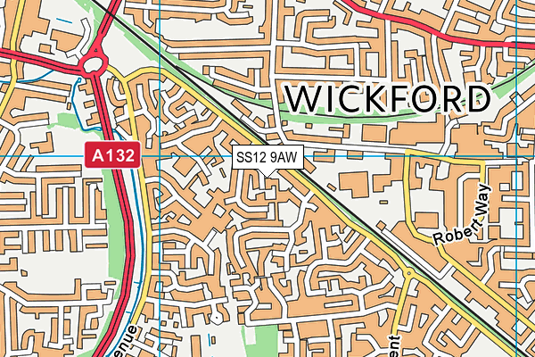 SS12 9AW map - OS VectorMap District (Ordnance Survey)