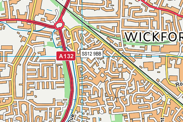 SS12 9BB map - OS VectorMap District (Ordnance Survey)