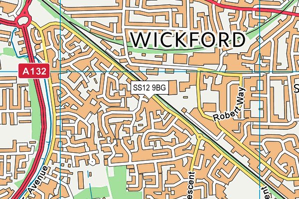 SS12 9BG map - OS VectorMap District (Ordnance Survey)